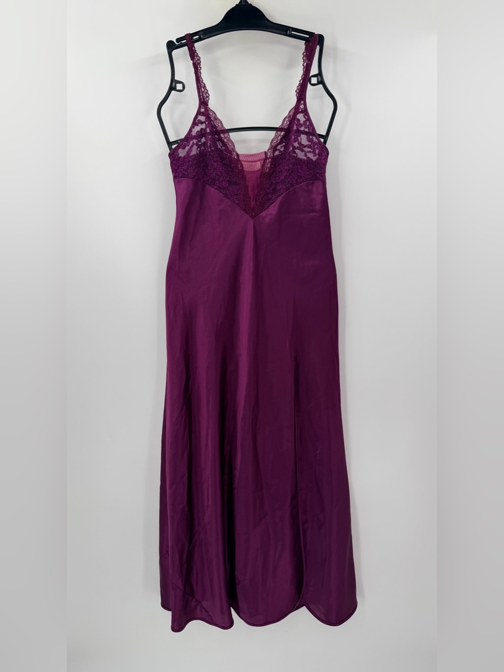 Vintage 90s Victoria’s Secret Slip Dress Nightgown Gold Label Purple Satin Small - Picture 1 of 3
